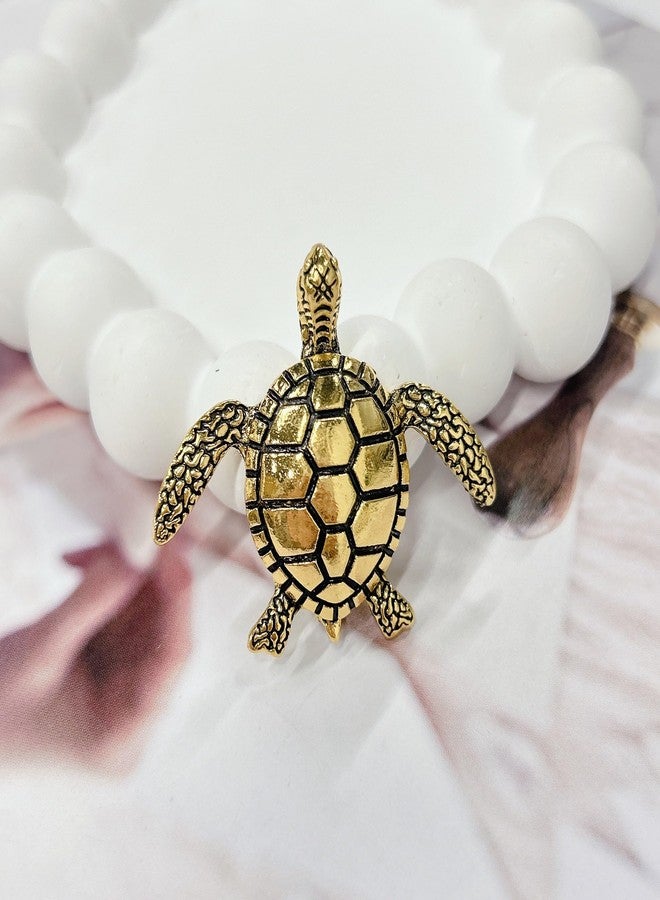Cykdohy Vintage Sea Turtle Brooch Statement Pin for Women Men Ancient Cute Fashion Tortoise Brooches Retro Ocean Marine Animal Lapel Pins Corsage Hat Bag Dress Clothing Accessories Jewelry for Wife Mom (Gold) - Image 4
